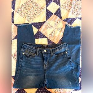Judy Blue crop jeans with cuff detail.